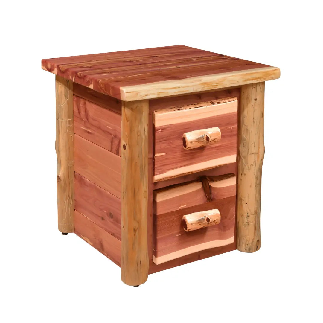 Amish Homestead Log 2 Drawer Nightstand