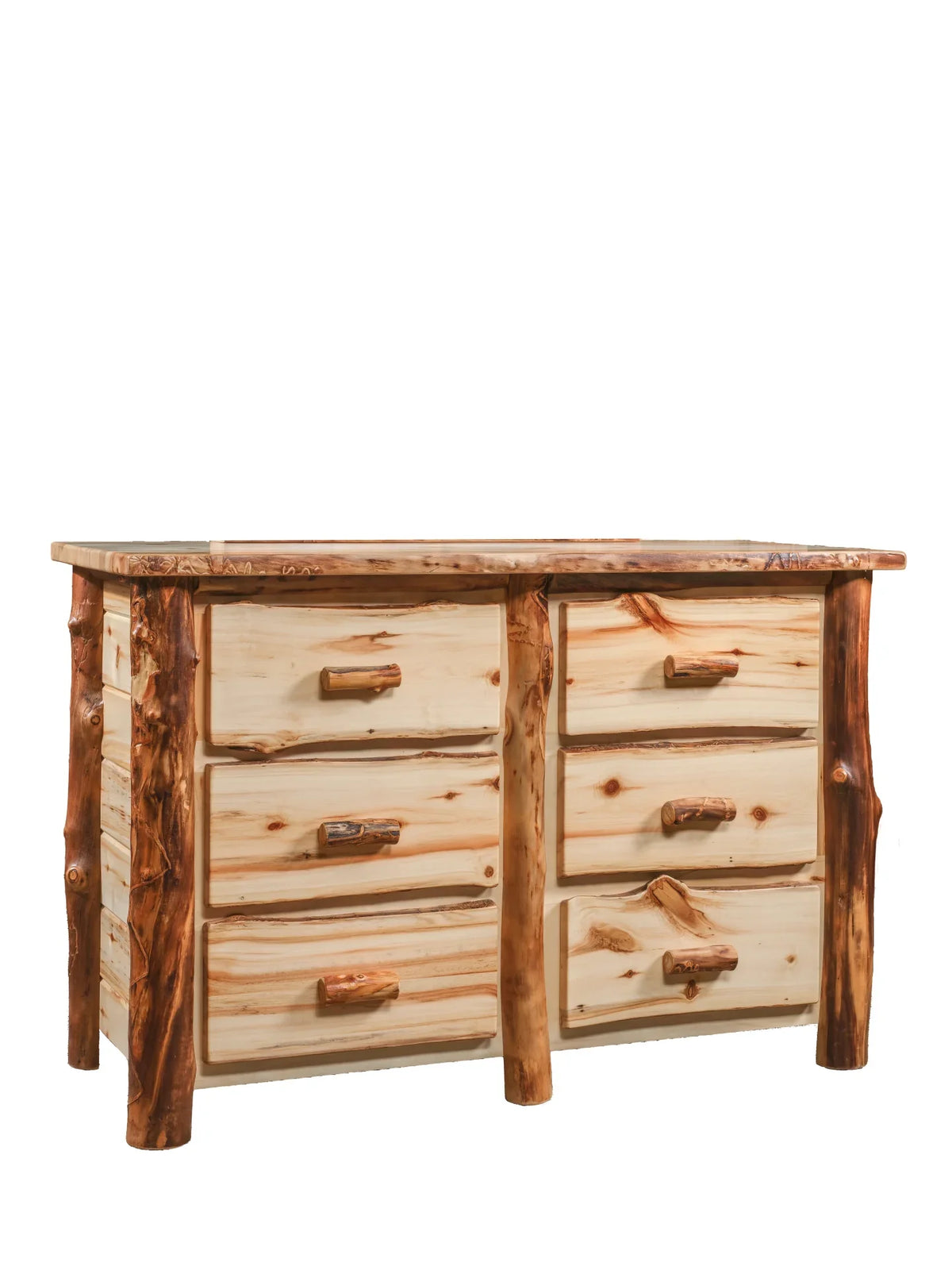 Amish Homestead Log 6 Drawer Chest
