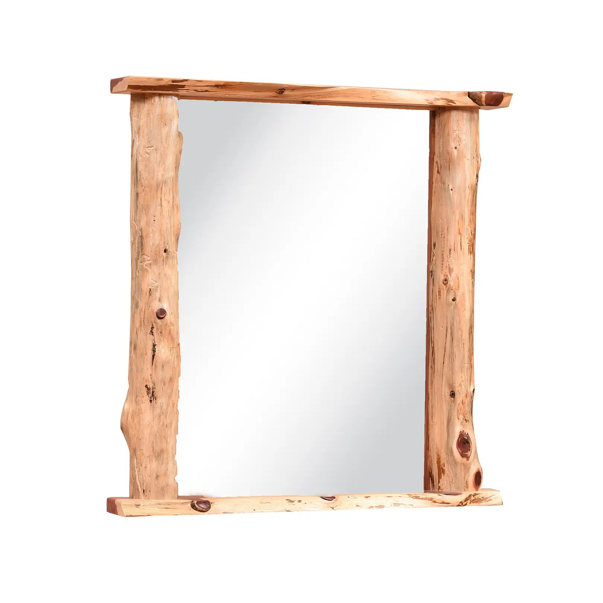 Amish Homestead Log Flat Top Dresser Mirror