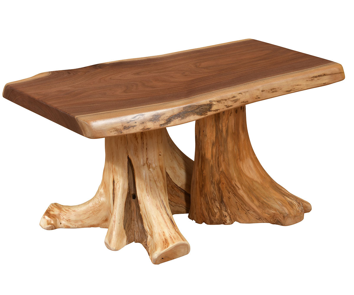 Amish Riverbend Stump Base Coffee Table