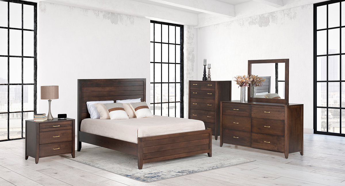 Amish Hillsboro Solid Wood Panel Bed Quick Ship