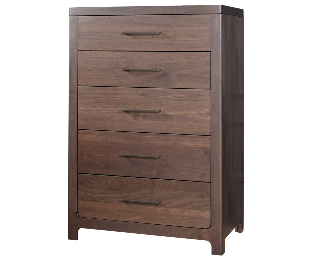 Amish Wilshire Modern 5pc Bedroom set with Upholstered Headboard