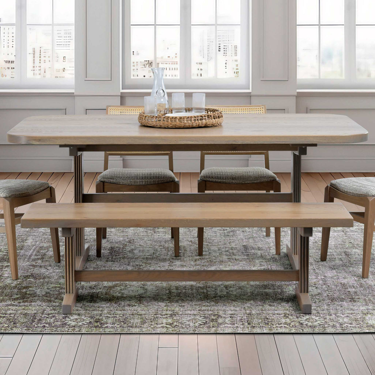 Amish Arles Rustic Barnwood Solid Top Table