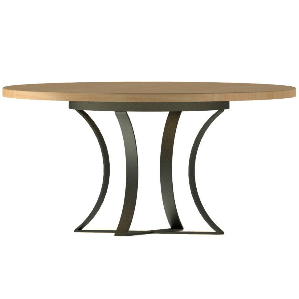 Rhodium pedestal table base with round top