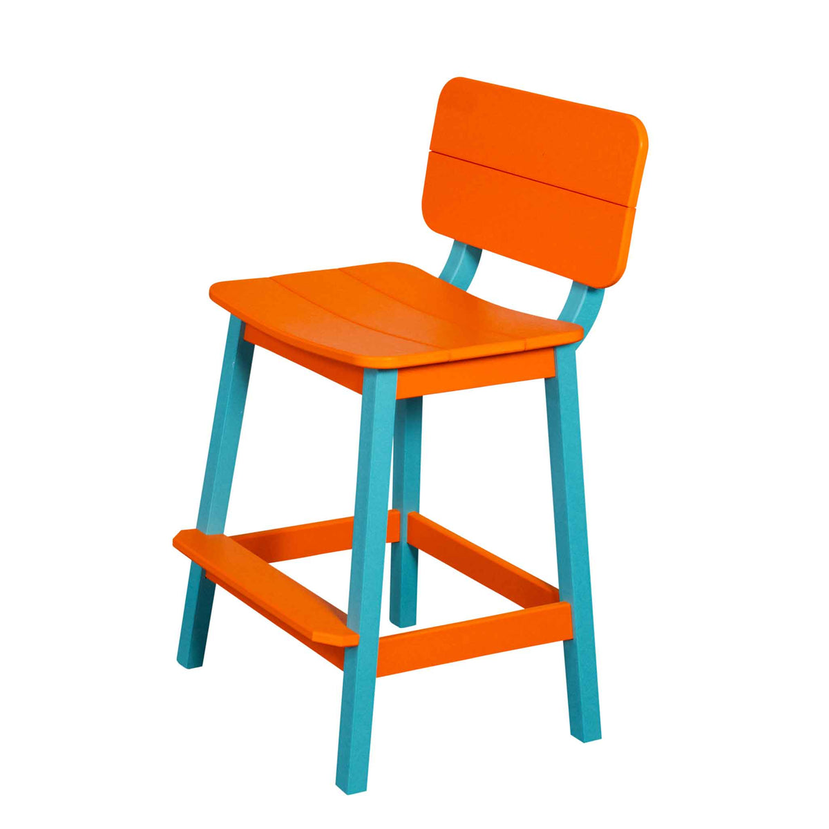 Amish Poly Patio Maui Saddle Counter Stool with back