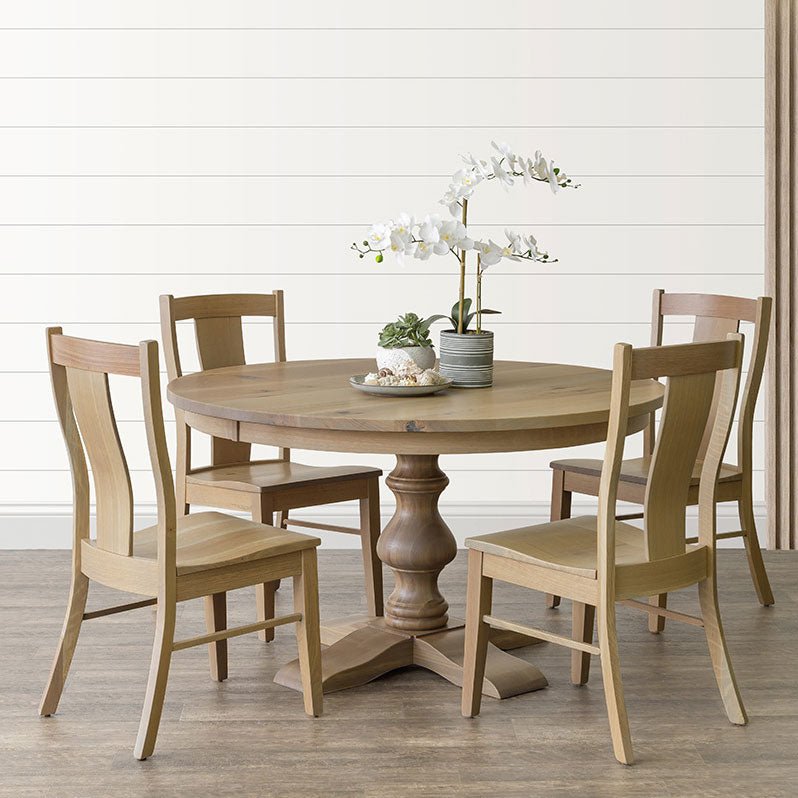 Amish Alana Single Pedestal Round Expandable Dining Table - snyders.furniture