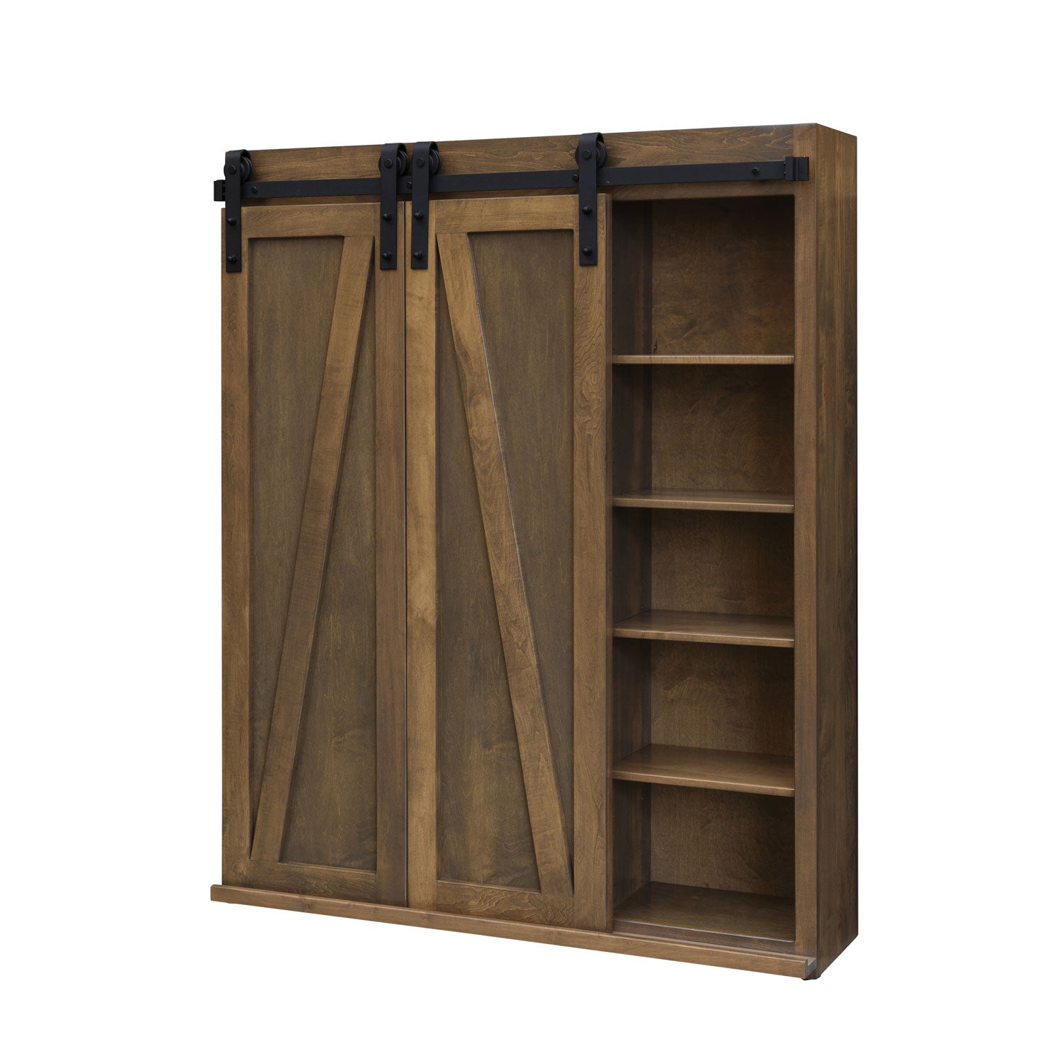 Amish Eden Solid Wood Barn Door Bookcase - snyders.furniture