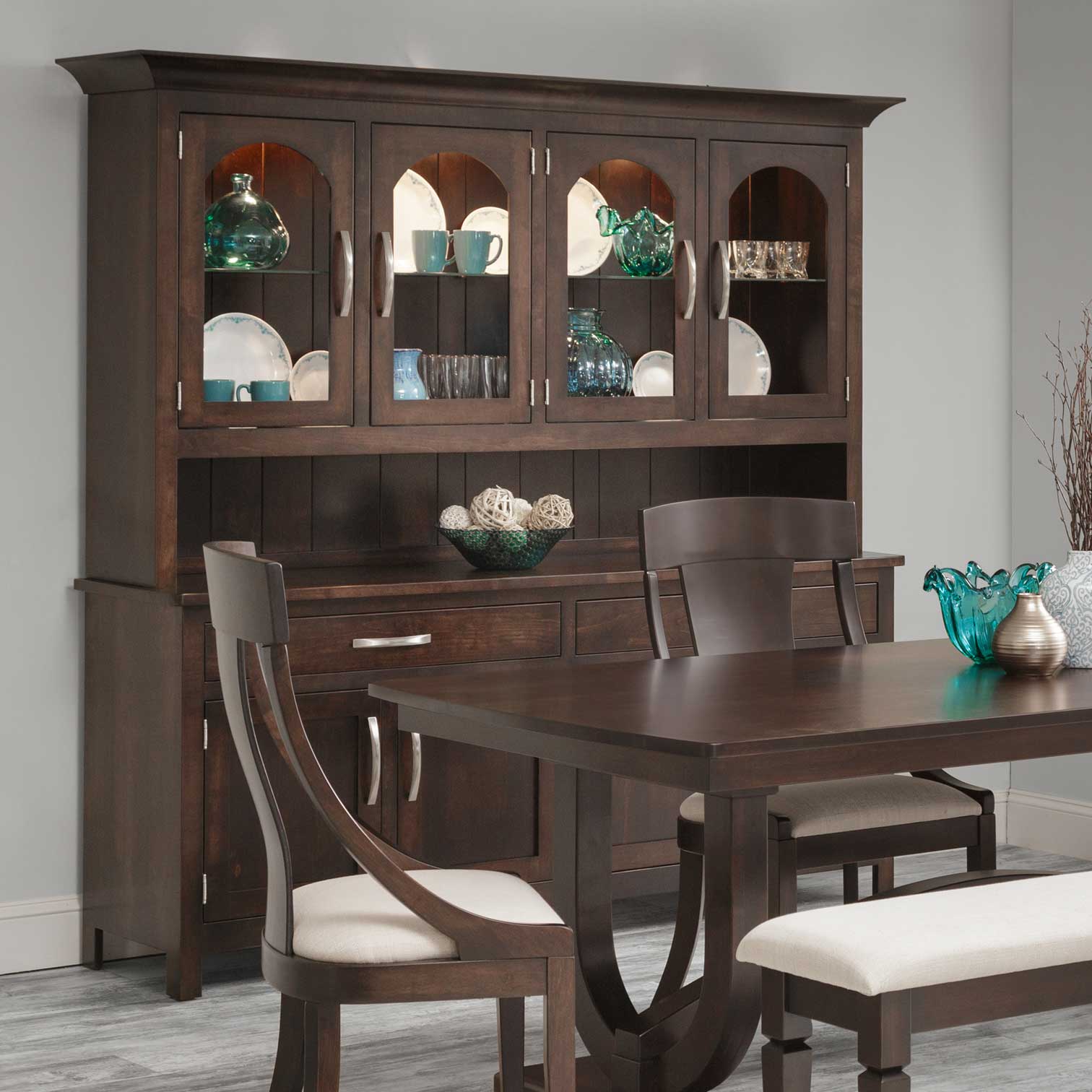 Amish Georgetown 4-Door Dining Hutch - snyders.furniture
