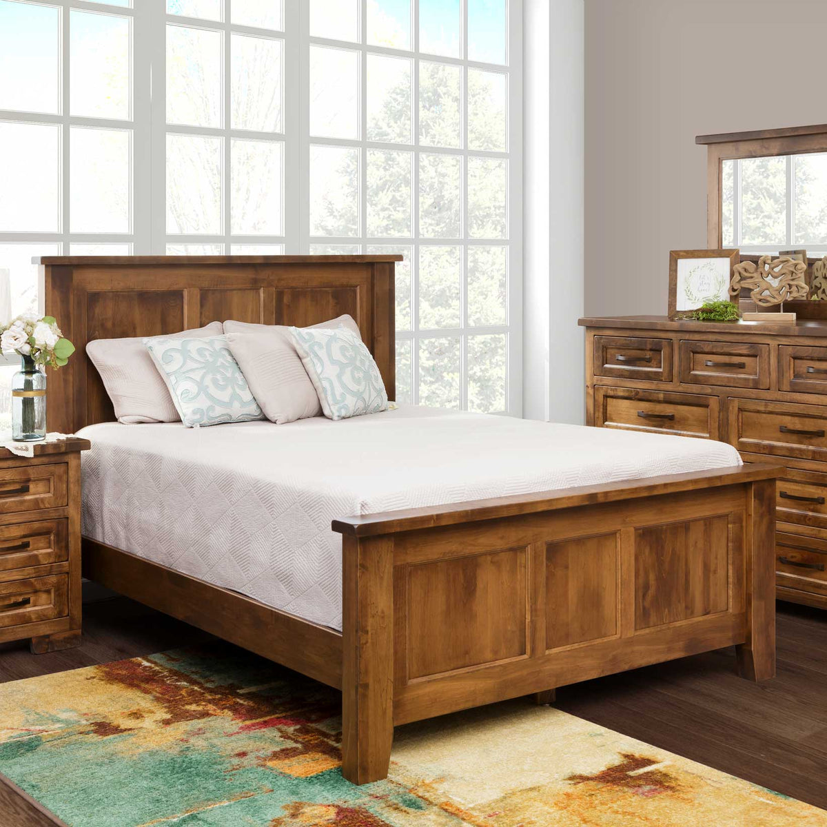 Amish Hudson Solid Wood Panel Bed - snyders.furniture