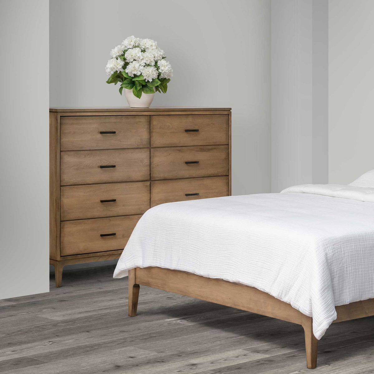 Amish Kiel Mid-Century Modern Solid Wood High Dresser - snyders.furniture