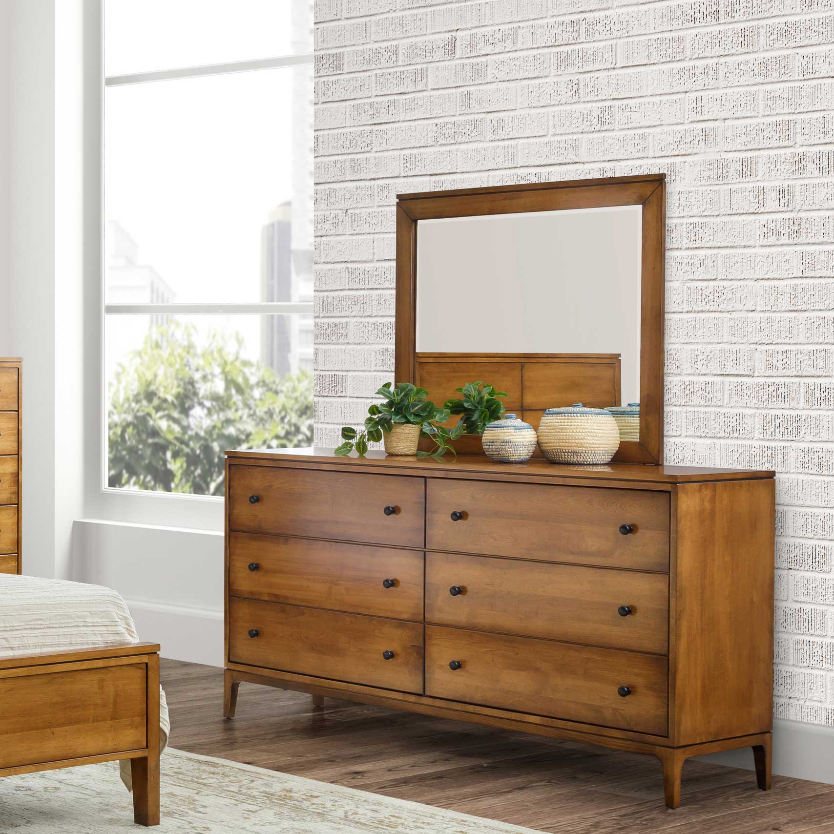 Amish Kiel Mid-Century Modern Solid Wood Triple Dresser - snyders.furniture