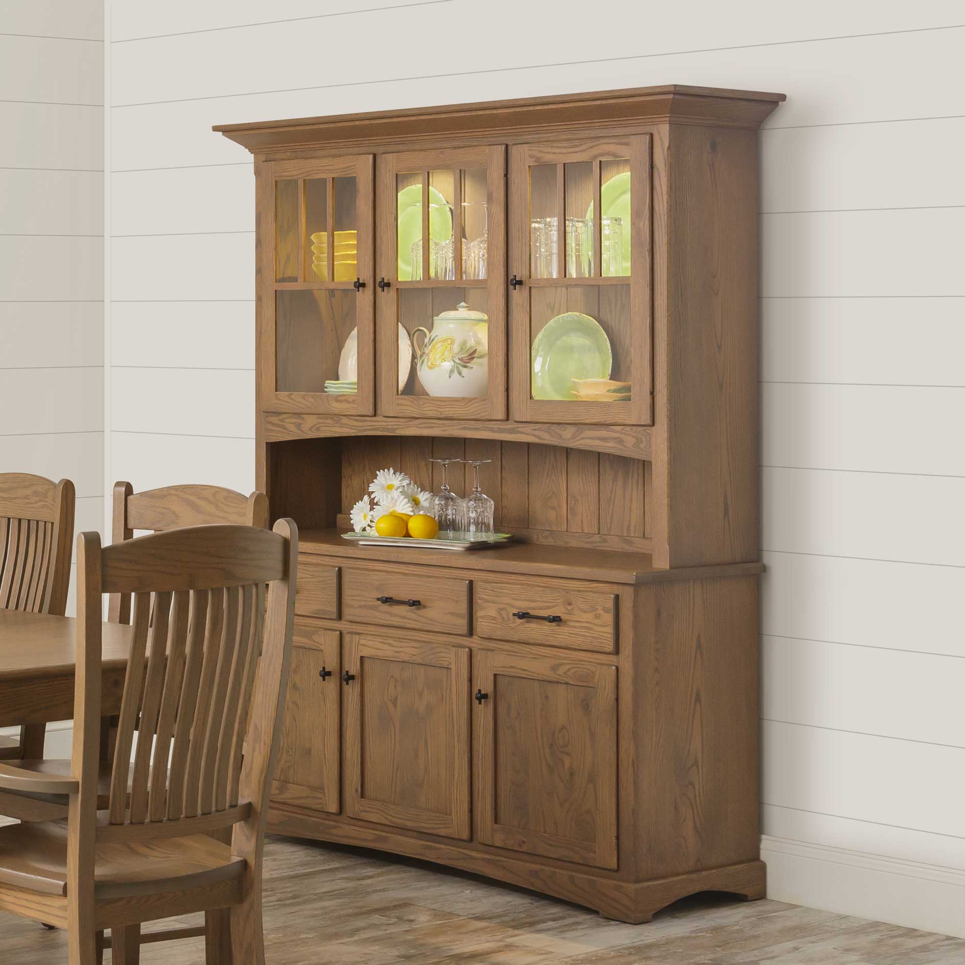 Amish Mission 3-Door Hutch - snyders.furniture