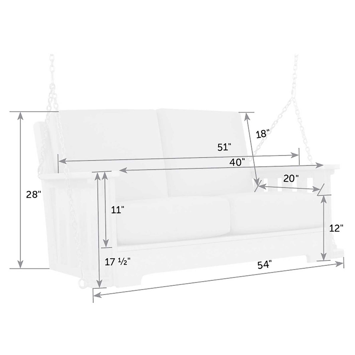 Amish Mission Patio Cushion Porch Swing - snyders.furniture