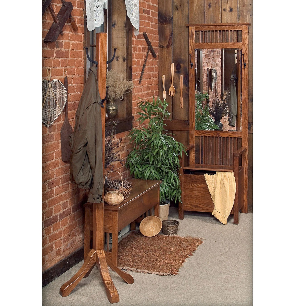 Amish Mission Solid Wood Clothes Tree for Jackets - snyders.furniture