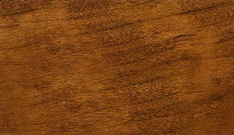 Michaels stain on cherry sample, a golden chestnut brown plank with smooth flowing grain pattern