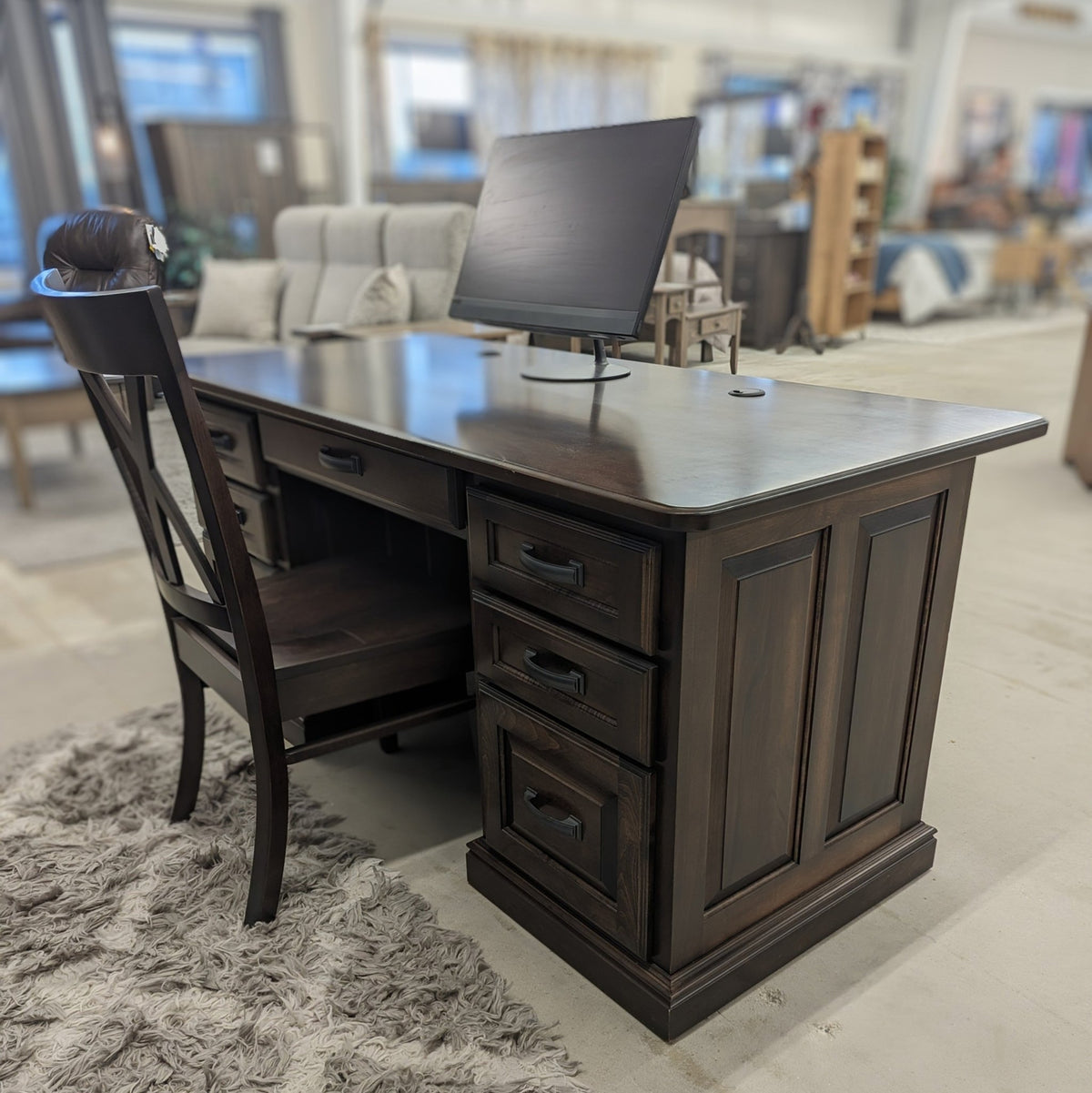 Amish Office Pro Executive 65" Desk - snyders.furniture