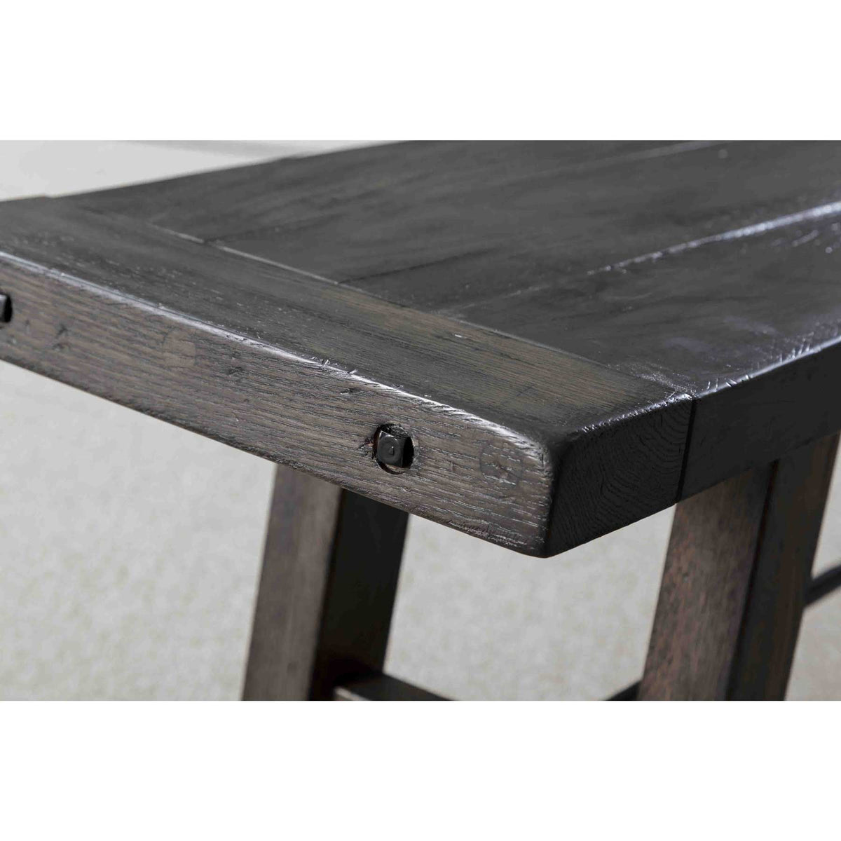 Amish Ouray Solid Wood Iron Buckle Dining Bench - snyders.furniture