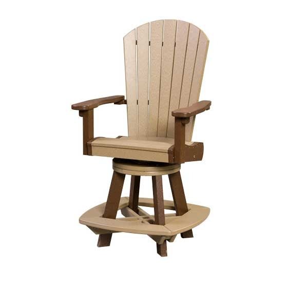 Amish Poly Great Bay Patio Counter Swivel Chair - snyders.furniture