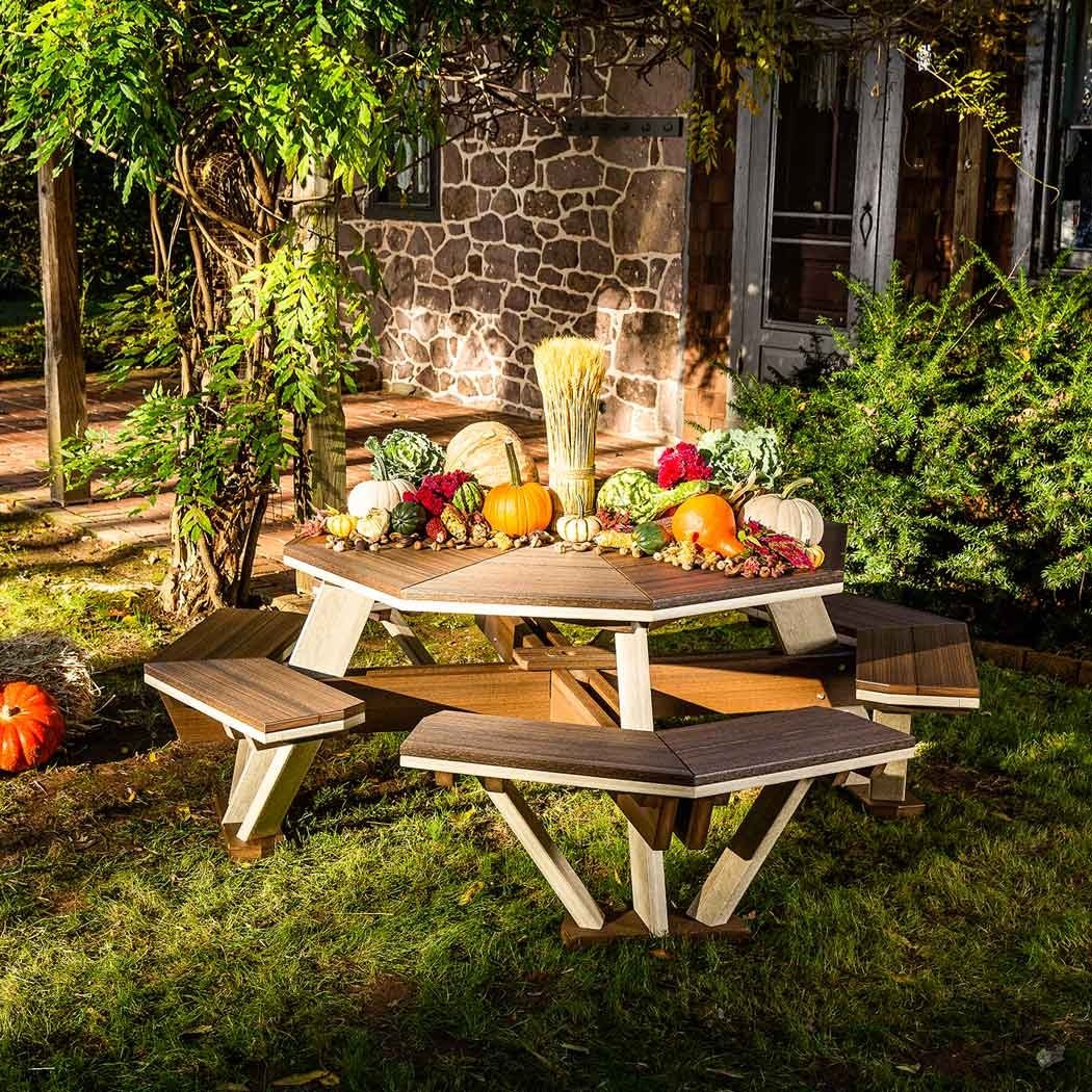 Finch Amish Poly Patio Octagon Picnic Table - snyders.furniture