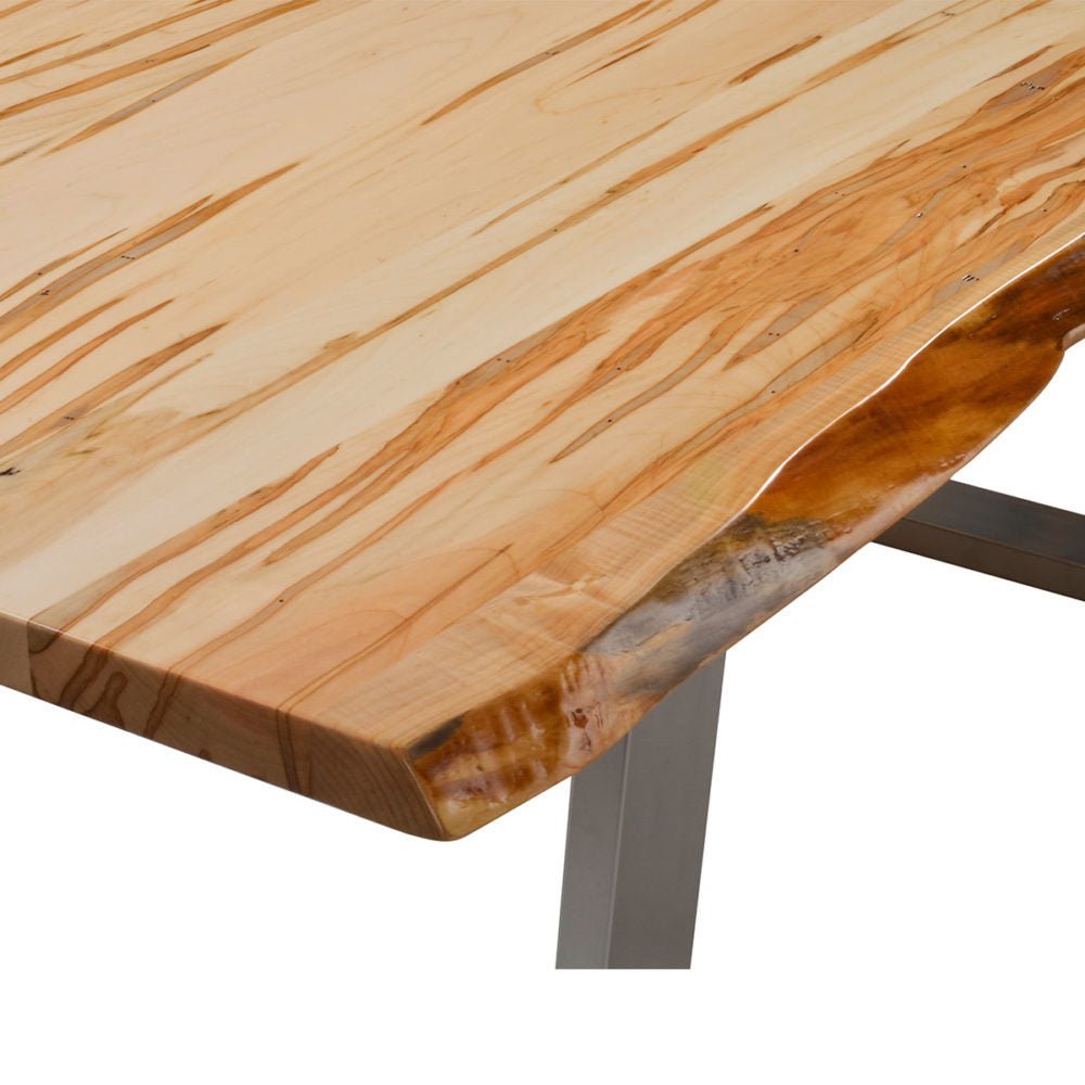 Amish Quebec 42"x 84" Live Edge Dining Trestle Table - Quick Ship - snyders.furniture