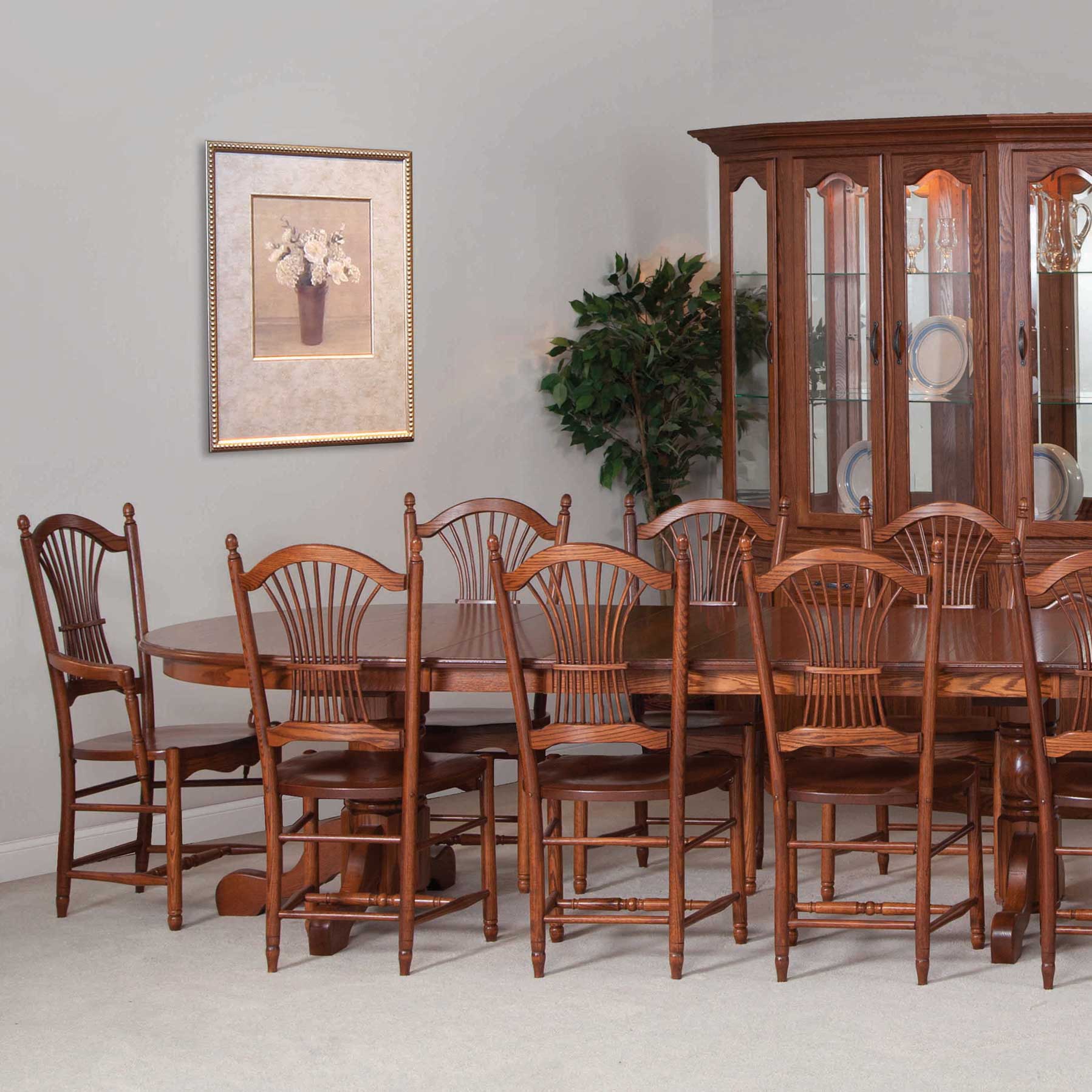 Amish Scranton Triple Pedestal Dining Table - snyders.furniture