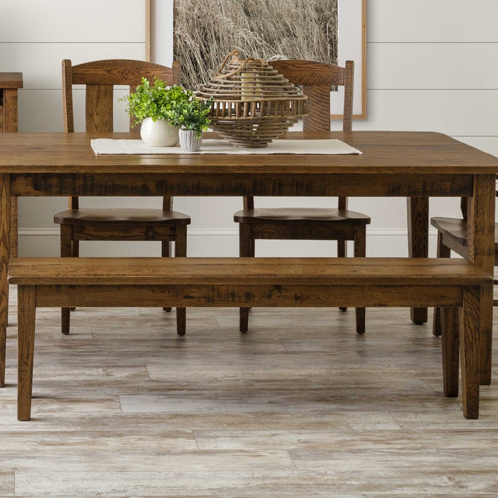 Amish Shaker Solid Wood Dining Room Bench - snyders.furniture