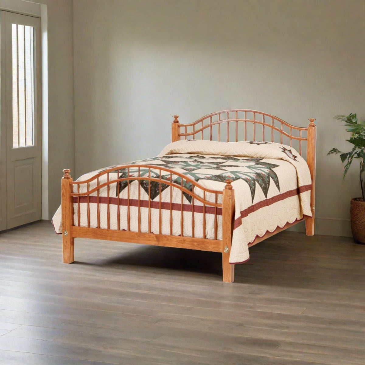 Amish Shaker Windsor Spindle Bed - snyders.furniture