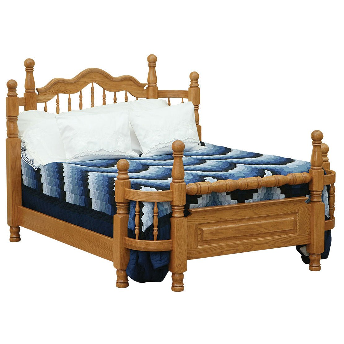 Amish Solid Wood Country Post Wrap Around Bed - snyders.furniture