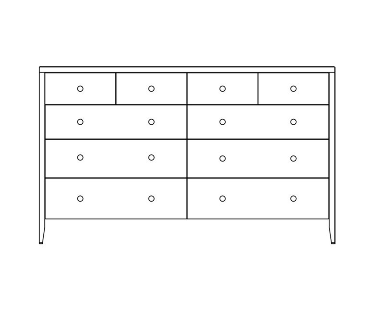 Amish Solid Wood Northampton 10-Drawer Dresser - snyders.furniture