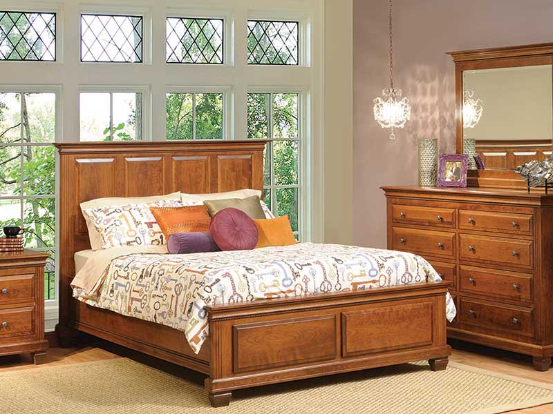 Amish Solid Wood Palatine Panel Bed - snyders.furniture