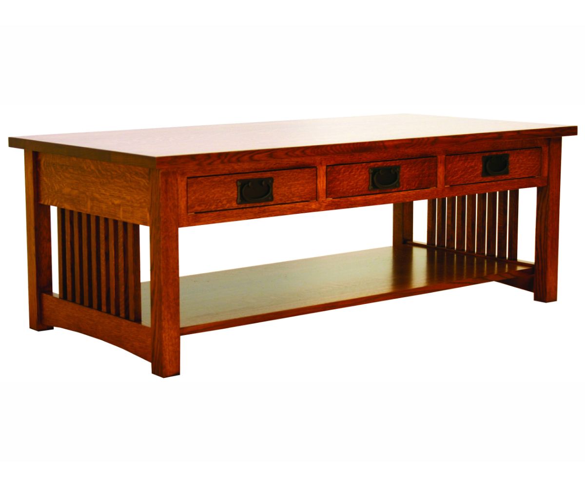 Amish Solid Wood Spanish Mission Coffee Table - snyders.furniture