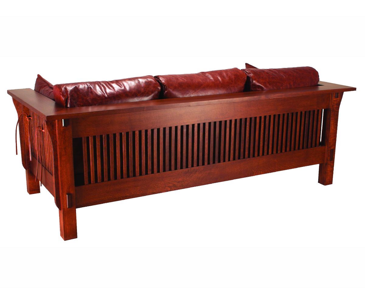 Amish Solid Wood Spanish Mission Sofa - snyders.furniture