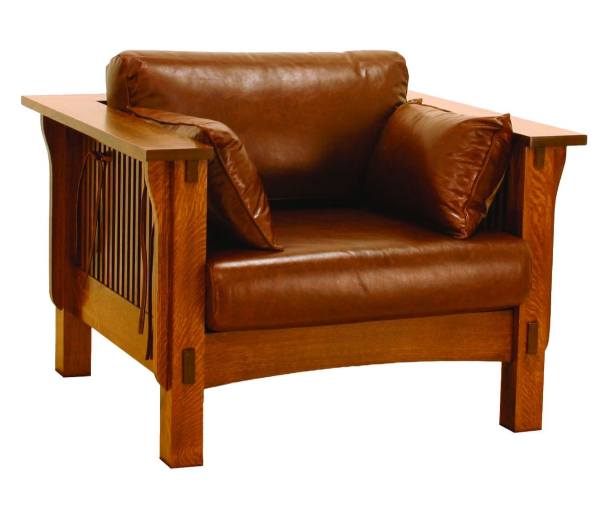 Amish Solid Wood Spanish Mission Sofa Chair - snyders.furniture