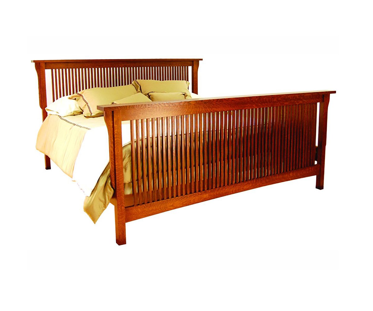 Amish Solid Wood Spanish Mission Spindle Bed - snyders.furniture