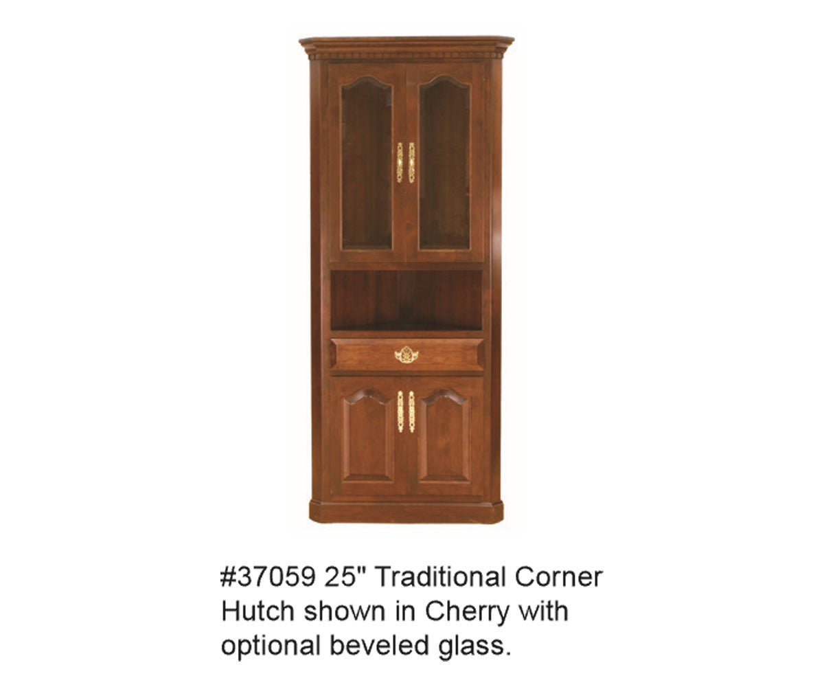 Amish Solid Wood Traditional Corner Hutch - snyders.furniture