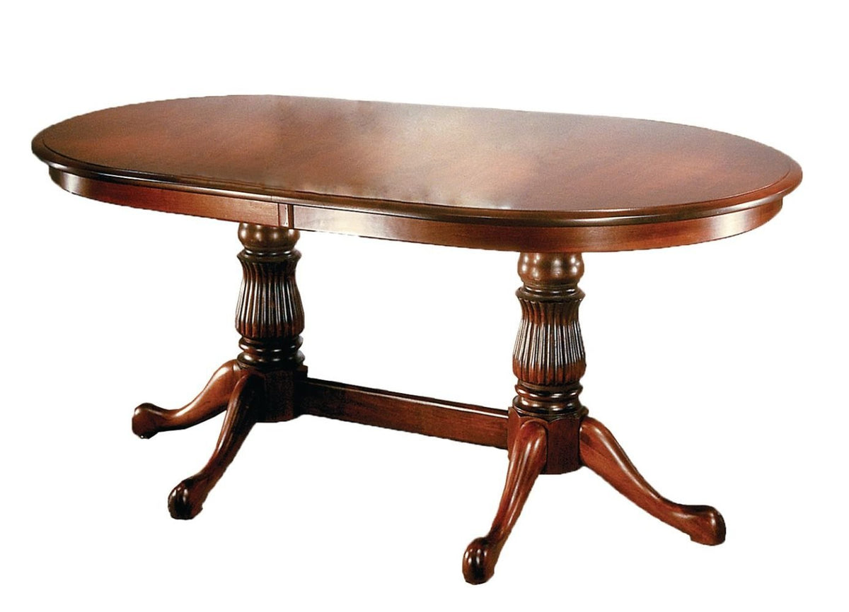 Amish Solid Wood Turned Double Pedestal Table - snyders.furniture