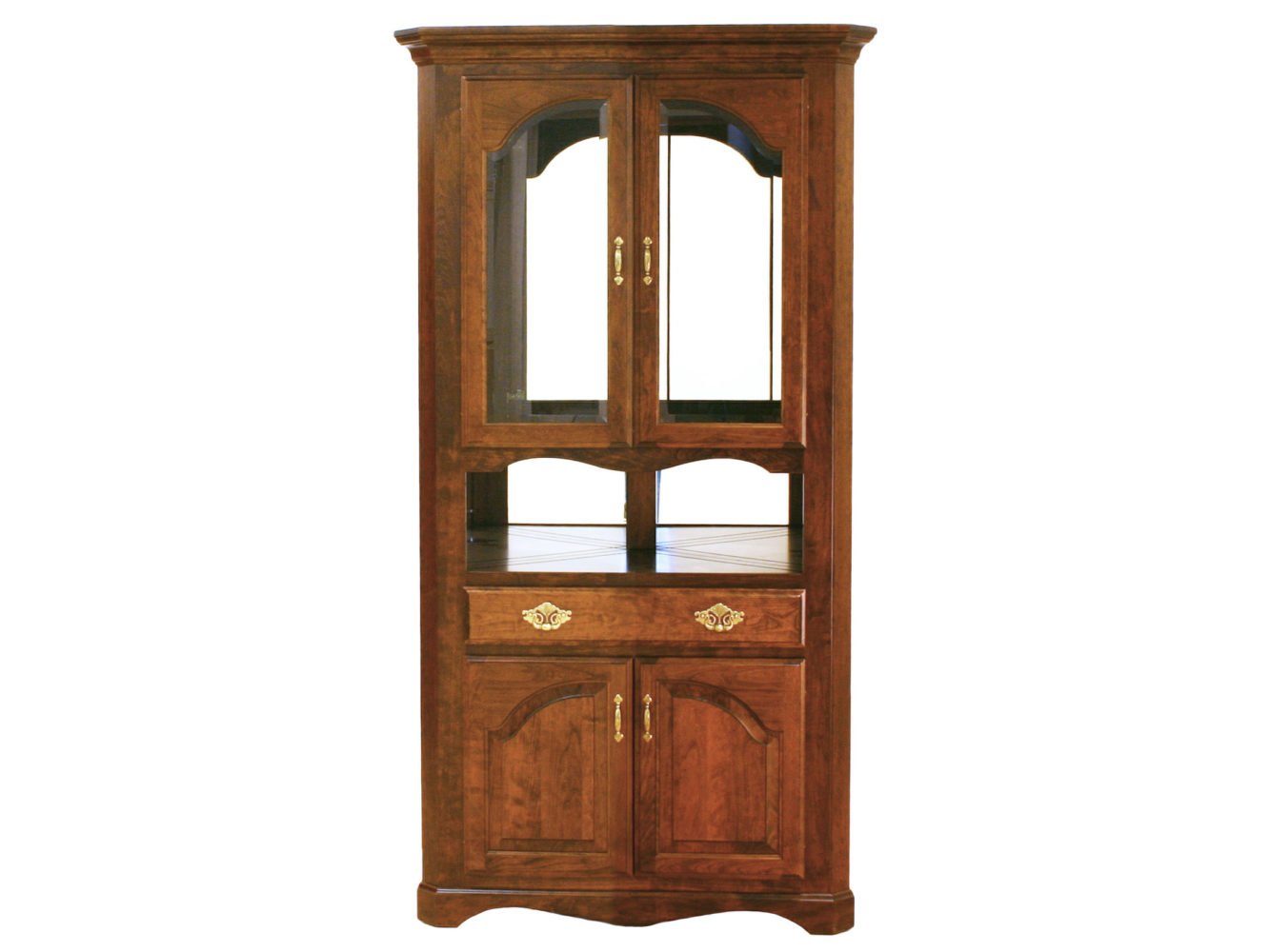 Amish Solid Wood Valley French Corner Hutch - snyders.furniture