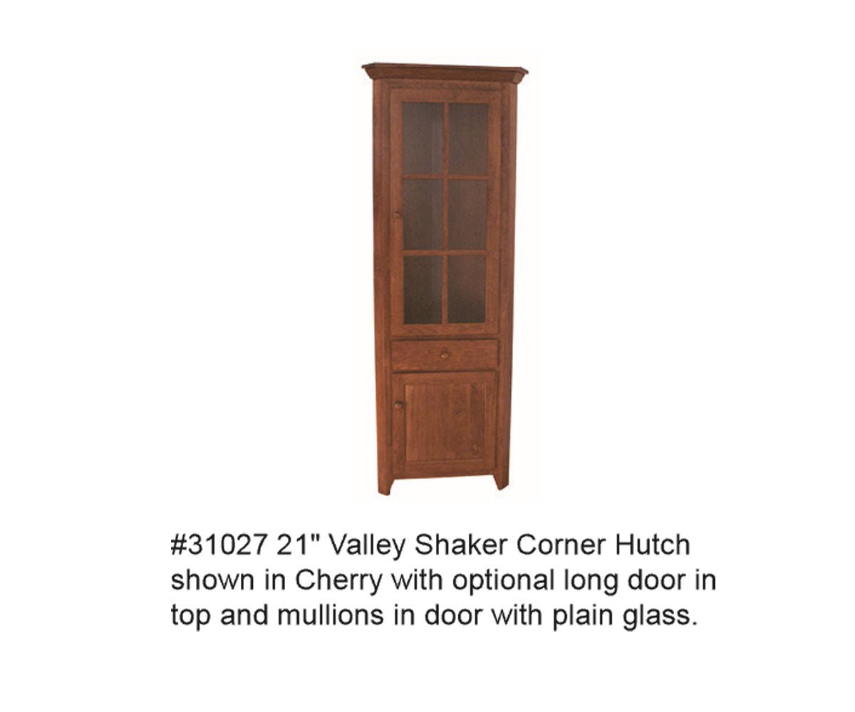 Amish Solid Wood Valley Shaker Corner Hutch - snyders.furniture