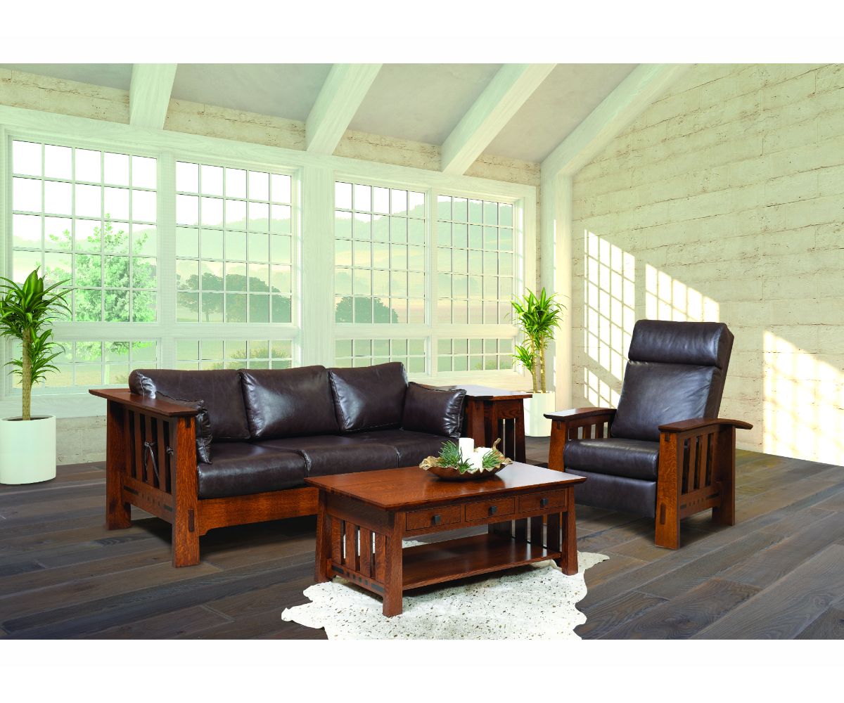 Amish Solid Wood Van Nuys Ottoman - snyders.furniture