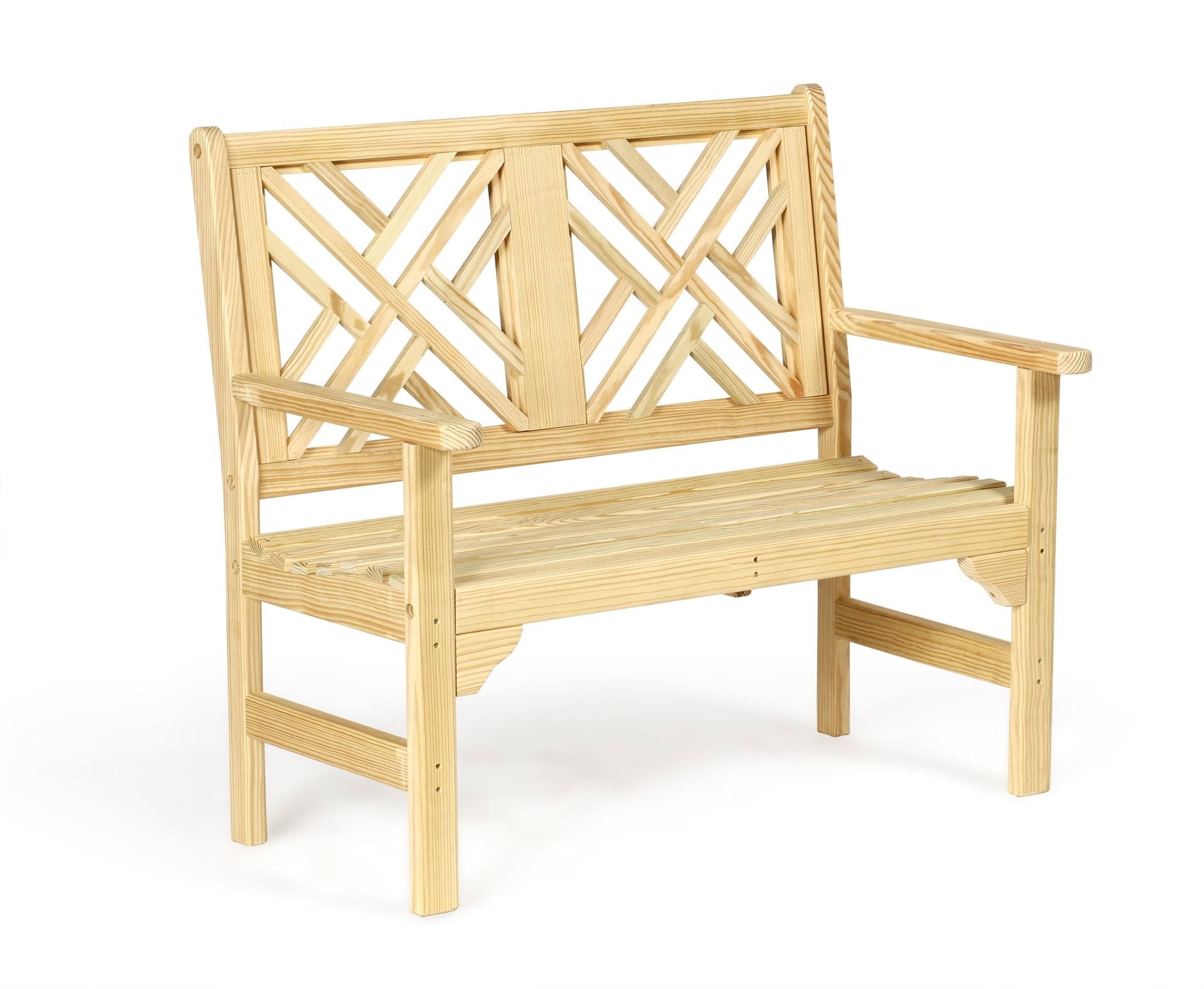 Amish Wood Chippendale Bench Leisure Lawns