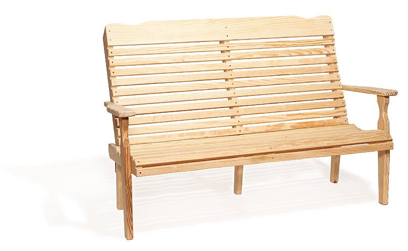 Amish Wood Curve Back 5&#39; Bench Leisure Lawns