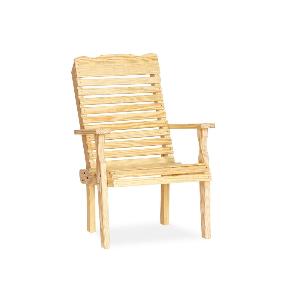 Amish Wood Curve Back Chair Leisure Lawns