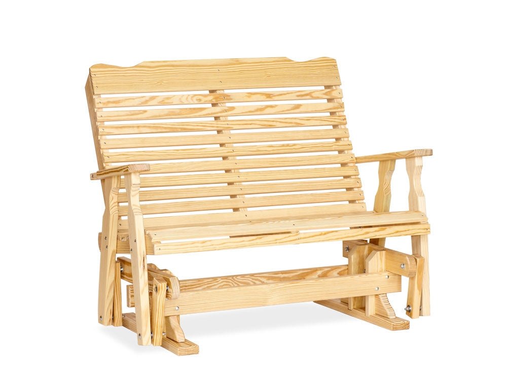 Amish Wood Curve Back Glider Leisure Lawns