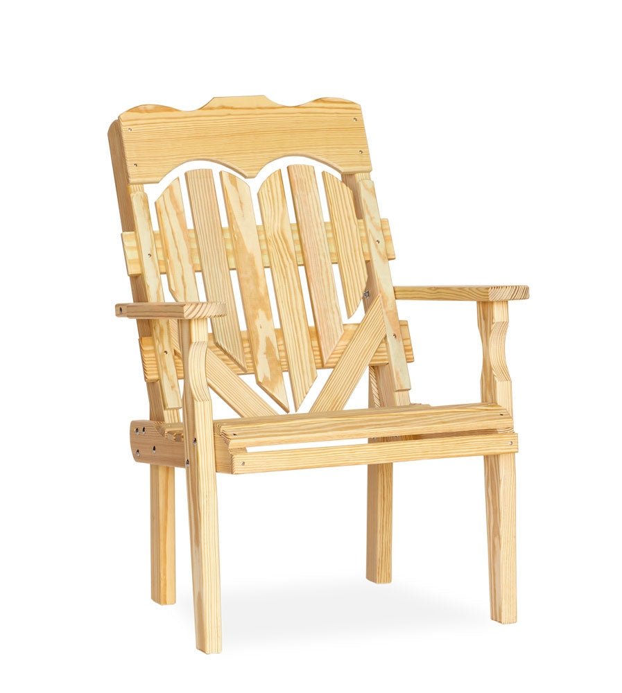 Amish Wood High Back Heart Chair Leisure Lawns