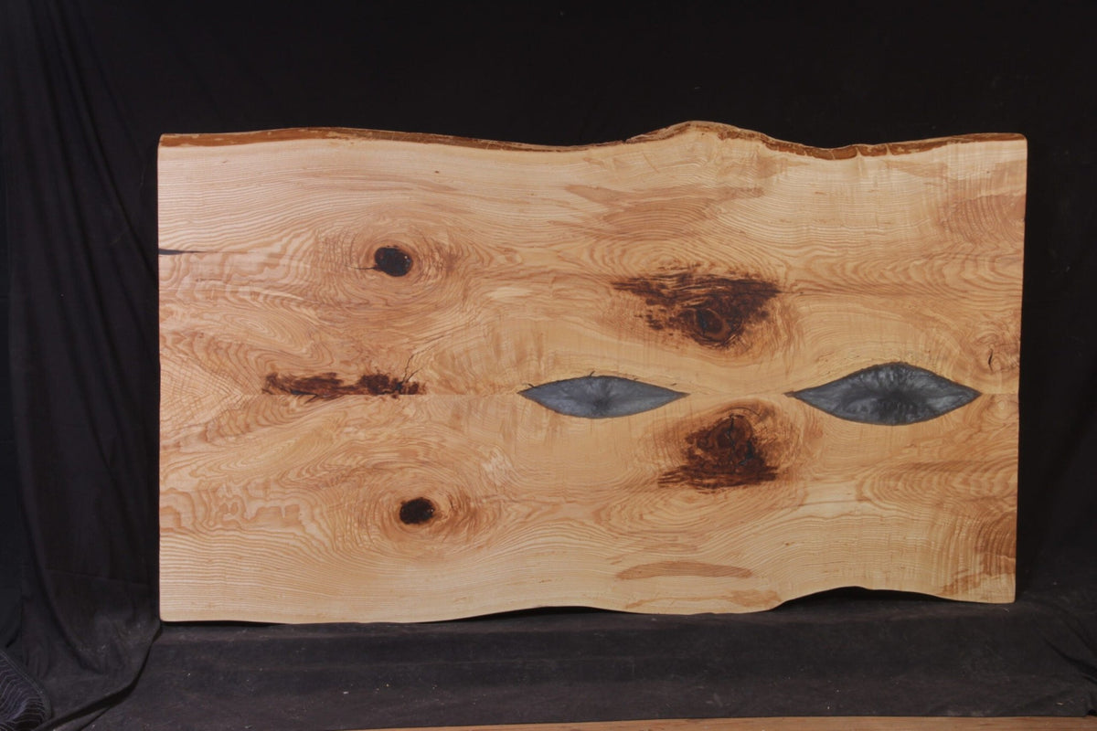 Ash book-match 47" - 52" wide x 90" long x 2 ¼" thick Live Edge Slab - snyders.furniture