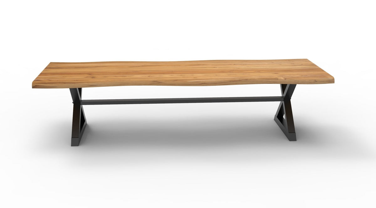 Bartholomew 108" Teak Live Edge Dining Table - Natural - snyders.furniture