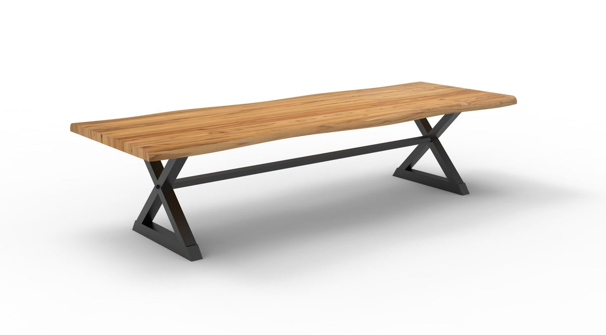 Bartholomew 108" Teak Live Edge Dining Table - Natural - snyders.furniture