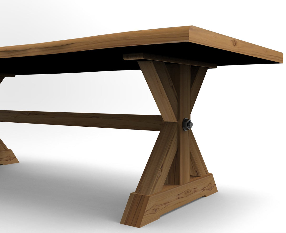 Bartholomew 108" Teak Live Edge Dining Table - Natural - snyders.furniture
