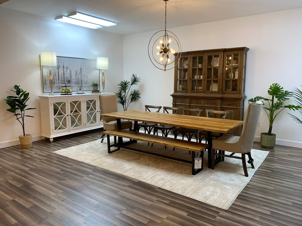 Bartholomew 108" Teak Live Edge Dining Table - Natural Teak - snyders.furniture