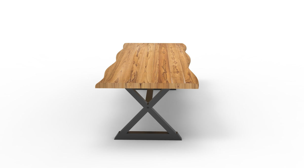 Bartholomew 120" Teak Live Edge Dining Table - Natural - snyders.furniture